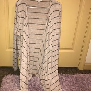 Tan and Navy Blue Cardigan